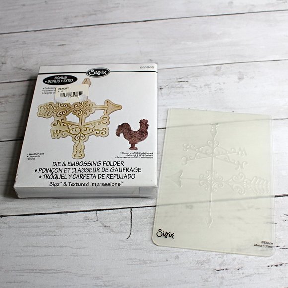 Sizzix Bigz Weathervane Rooster Embossing Folder Metal Cutting Die Cut - Picture 1 of 4